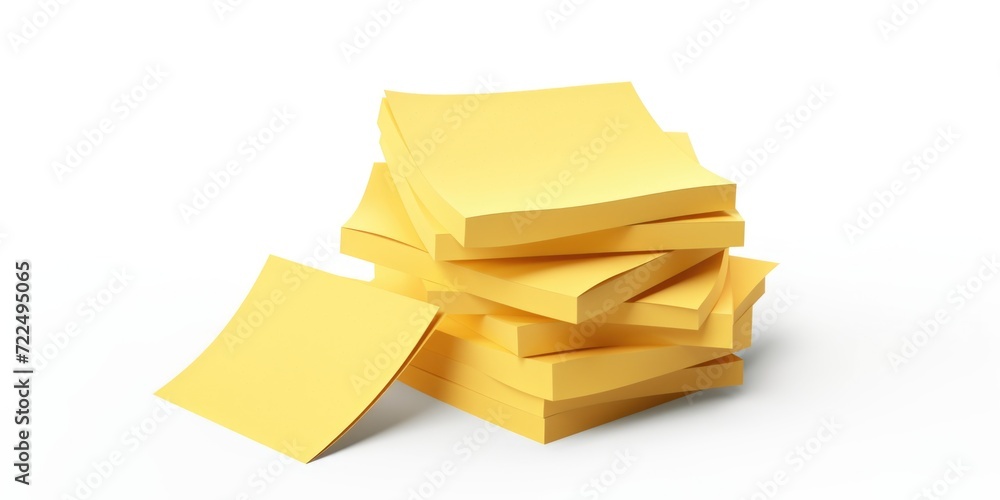 Aufkleber A pile of yellow post-it notes stacked on top of each other. Versatile and practical, this image can be used to represent organization, brainstorming, reminders, or office work