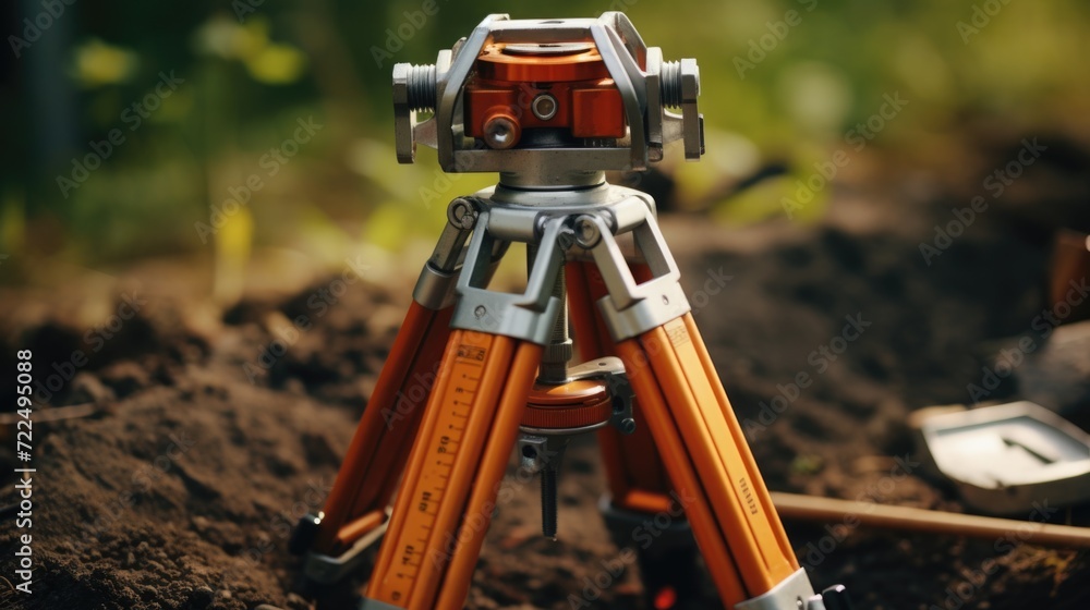 Poster a sturdy camera tripod stand featuring an adjustable height design. perfect for capturing stable and