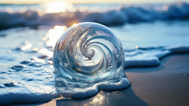 Shiva shell at the water's edge