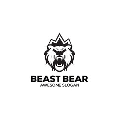bear mascot illustration vector logo design