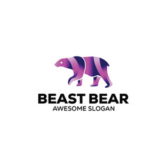 bear mascot illustration vector logo design