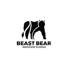 bear mascot illustration vector logo design