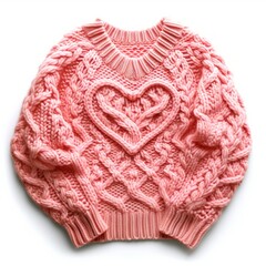 Cute knitted sweater in a heart isolated