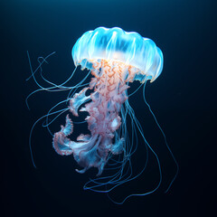 image of a floating luminescent jellyfish - 722501861