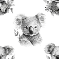 seamless pattern koala
