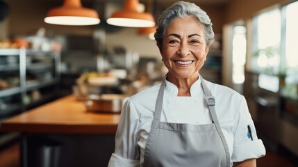 Obraz premium Senior Mexican Female Chef