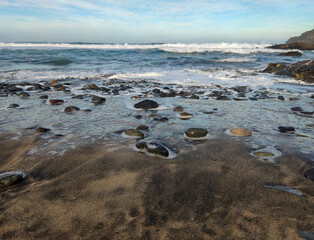 pebbles on the beach on Fuerteventura, Canary Islands