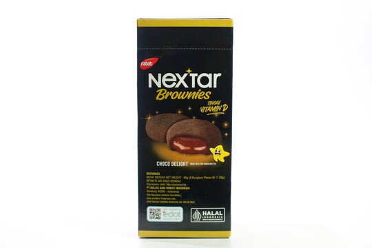a box package of Nextar Brownies Choco Delight isolated on white background