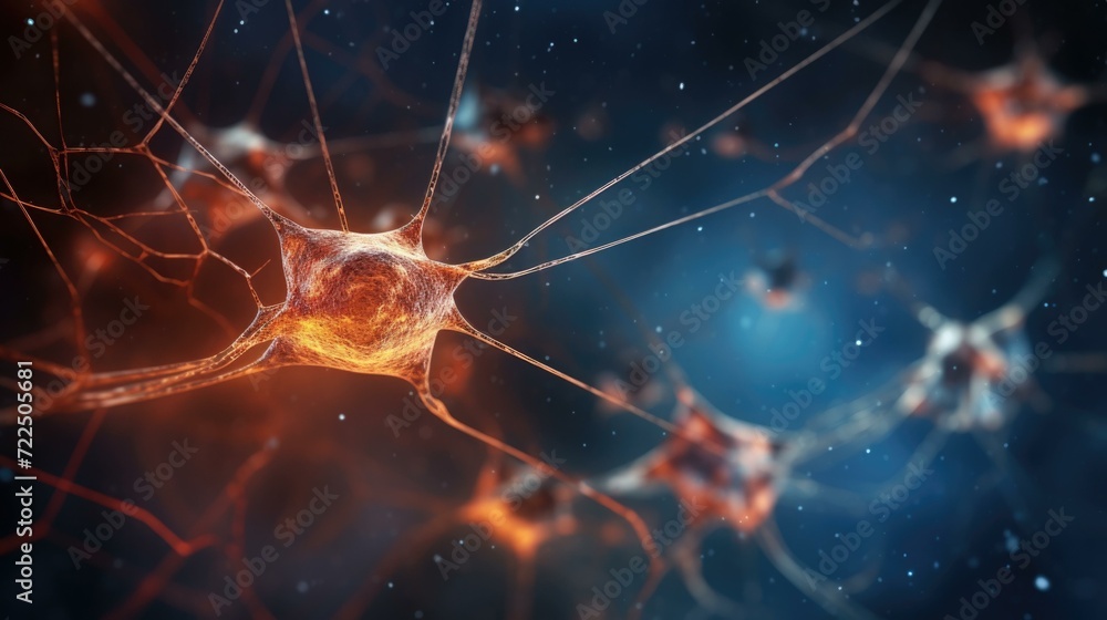 Poster neurons in the brain. generative ai.