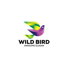  bird gradient colorful logo design vector illustration 