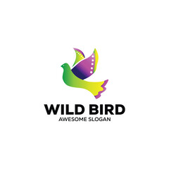  bird gradient colorful logo design vector illustration 