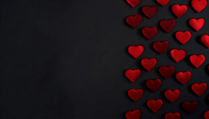 Hearts wallpaper pattern, copy space, black background