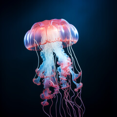 image of a floating luminescent jellyfish - 722506852