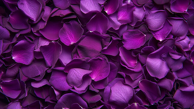 Purple rose petals graphic banner background