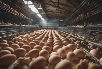 Chicken farm Egg-laying chicken in battery cages Commercial hens poultry farming Layer hens livestoc
