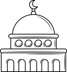 Mosque Doodle line Art