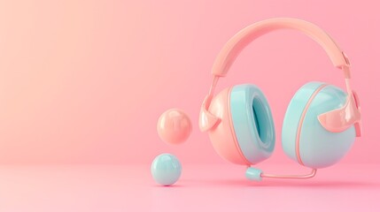 Call center customer online service via phone 24 hours 7 days on pastel background. helpdesk chat contact bubble circle arrow communication social media support consultant talk. 3d render