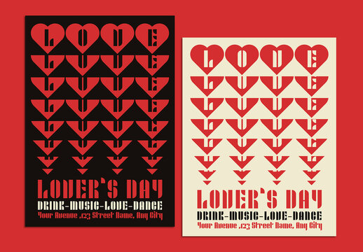 Happy Valentines Day Typography Design Poster Layout