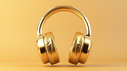 Gold Helpdesk Headphone Icon