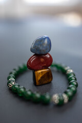 A Study in Stones - Gemstone Stack and Beaded Circle