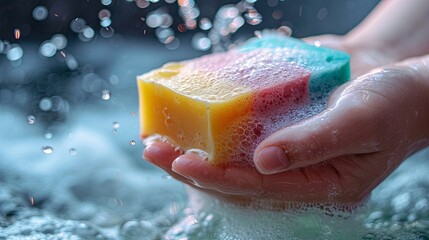 Fototapeta premium Hand hold soap hygiene concept wallpaper background