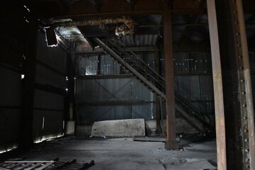 Fototapeta na wymiar abandoned factory urbex rurex rural america rusty industry forgotten frozen in time creepy 