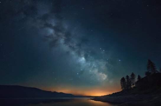  shot of a beautiful starry sky
