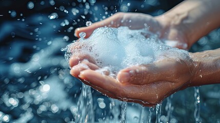 Fototapeta premium People washing hands arm wallpaper background