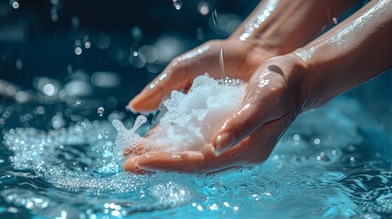 Fototapeta premium People washing hands arm wallpaper background