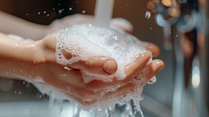 Fototapeta premium People washing hands arm wallpaper background