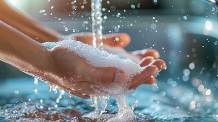 Fototapeta premium People washing hands arm wallpaper background