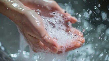 Fototapeta premium People washing hands arm wallpaper background