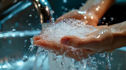 Fototapeta premium People washing hands arm wallpaper background