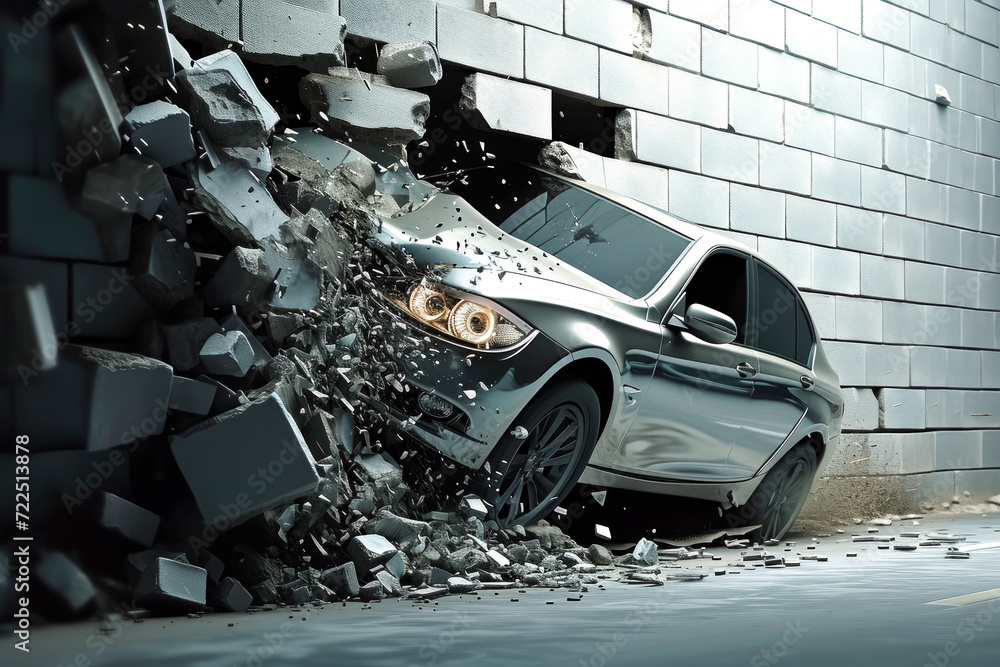 Poster Crash test concept. Background with selective focus and copy space