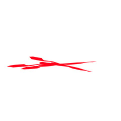Obraz na płótnie Canvas Hand drawn red pencil line