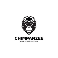 vector monkey simple mascot logo design illustration