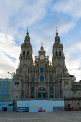 View of the facade of the cathedral of Santiago de Compostela. Galicia - Spain