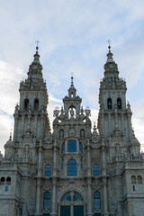 Fototapeta na wymiar Facade of the cathedral of Santiago de Compostela, Galicia