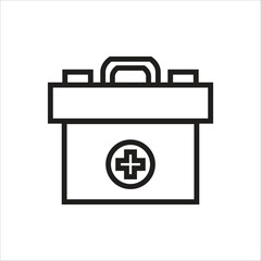 first aid box vector icon line template
