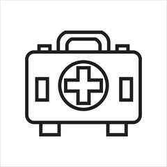 first aid box vector icon line template