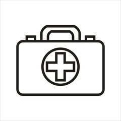 Fototapeta premium first aid box vector icon line template