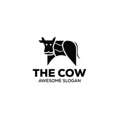 Vector cow mascot illustration logo design