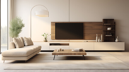 minimalist interior wood design living room