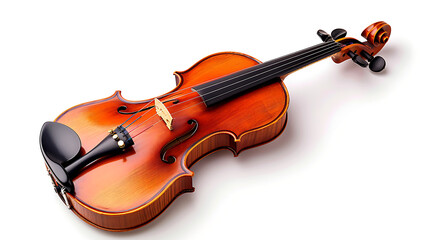 Fototapeta na wymiar A stunning closeup of a violin, elegantly crafted and ready to unleash its melodic charm. Perfect for musicians, classical aficionados, and those seeking a touch of classical sophistication.