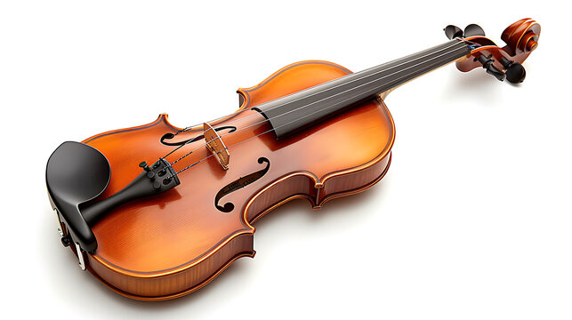 A mesmerizing image of a violin, beautifully crafted, capturing the grace and passion of classical music. Perfect for designs related to music, art, elegance, and creativity.