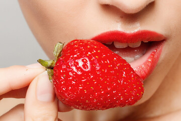 Sexy Woman Eating Strawberry