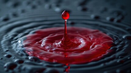  a drop of red liquid with a drop of water in the middle of the drop is a drop of red liquid with a drop of water in the middle of the drop.
