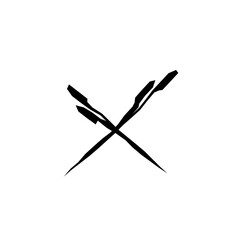 Hand drawn cross brush stroke