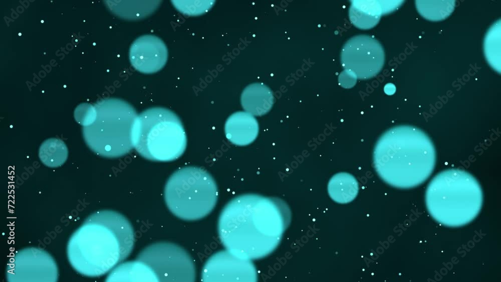 Wall mural blue bokeh lights for background or overlay footage for editing projects