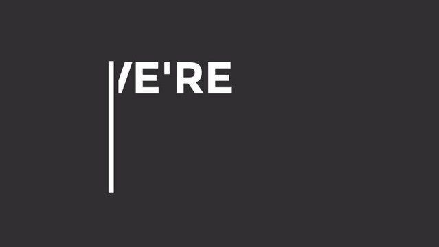 Animated text video We are Hiring, Join our team. Isolated Object on black background. Search and recruitment business concept.